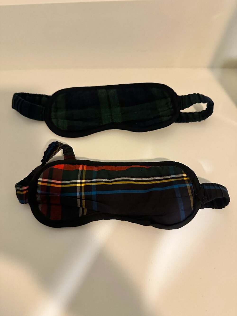 J.Crew Plaid Sleep Eye Masks Set of 2 Black Watch & Multicolor Tartan